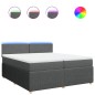 vidaXL Boxspringbett mit Matratze Dunkelgrau 200x200 cm Stoff vidaXL Boxspringbett mit Matratze Dunkelgrau 200x200 cm Stoff