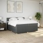 vidaXL Boxspringbett mit Matratze Dunkelgrau 200x200 cm Stoff vidaXL Boxspringbett mit Matratze Dunkelgrau 200x200 cm Stoff