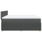 vidaXL Boxspringbett mit Matratze Dunkelgrau 200x200 cm Stoff vidaXL Boxspringbett mit Matratze Dunkelgrau 200x200 cm Stoff
