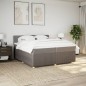 vidaXL Boxspringbett mit Matratze Taupe 200x200 cm Stoff vidaXL Boxspringbett mit Matratze Taupe 200x200 cm Stoff