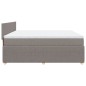 vidaXL Boxspringbett mit Matratze Taupe 200x200 cm Stoff vidaXL Boxspringbett mit Matratze Taupe 200x200 cm Stoff