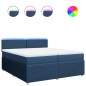 vidaXL Boxspringbett mit Matratze Blau 200x200 cm Stoff vidaXL Boxspringbett mit Matratze Blau 200x200 cm Stoff