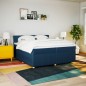 vidaXL Boxspringbett mit Matratze Blau 200x200 cm Stoff vidaXL Boxspringbett mit Matratze Blau 200x200 cm Stoff