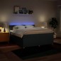 vidaXL Boxspringbett mit Matratze Blau 200x200 cm Stoff vidaXL Boxspringbett mit Matratze Blau 200x200 cm Stoff