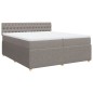 vidaXL Boxspringbett mit Matratze Taupe 200x200 cm Stoff vidaXL Boxspringbett mit Matratze Taupe 200x200 cm Stoff