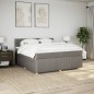 vidaXL Boxspringbett mit Matratze Taupe 200x200 cm Stoff vidaXL Boxspringbett mit Matratze Taupe 200x200 cm Stoff