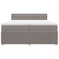 vidaXL Boxspringbett mit Matratze Taupe 200x200 cm Stoff vidaXL Boxspringbett mit Matratze Taupe 200x200 cm Stoff