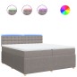 vidaXL Boxspringbett mit Matratze Taupe 200x200 cm Stoff vidaXL Boxspringbett mit Matratze Taupe 200x200 cm Stoff