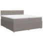 vidaXL Boxspringbett mit Matratze Taupe 200x200 cm Stoff vidaXL Boxspringbett mit Matratze Taupe 200x200 cm Stoff