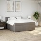 vidaXL Boxspringbett mit Matratze Taupe 200x200 cm Stoff vidaXL Boxspringbett mit Matratze Taupe 200x200 cm Stoff