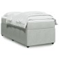 vidaXL Boxspringbett mit Matratze Hellgrau 90x200 cm Samt vidaXL Boxspringbett mit Matratze Hellgrau 90x200 cm Samt