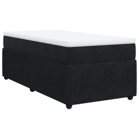 vidaXL Boxspringbett mit Matratze Schwarz 90x200 cm Samt