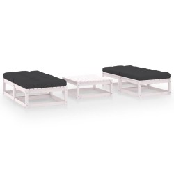 5-tlg. Garten-Lounge-Set mit Kissen Kiefer Massivholz