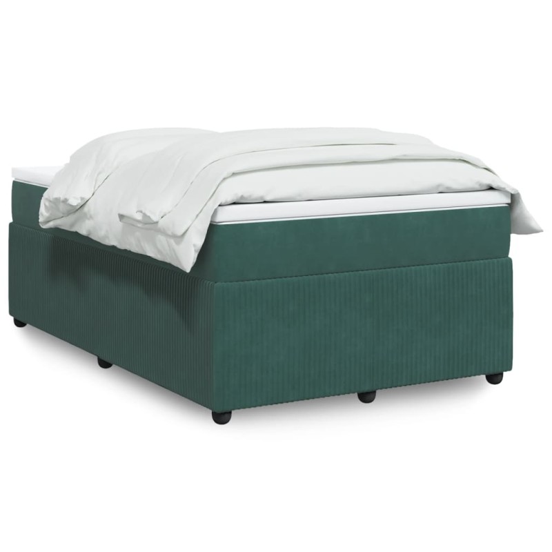 vidaXL Boxspringbett mit Matratze Dunkelgrün 120x200 cm Samt vidaXL Boxspringbett mit Matratze Dunkelgrün 120x200 cm Samt