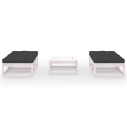 5-tlg. Garten-Lounge-Set mit Kissen Kiefer Massivholz