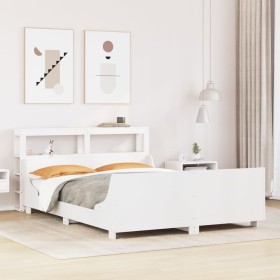 vidaXL Massivholzbett ohne Matratze Weiß 120x200 cm Kiefernholz