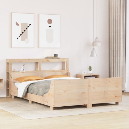 vidaXL Massivholzbett ohne Matratze 120x190 cm Kiefernholz