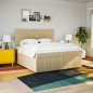 vidaXL Boxspringbett mit Matratze Creme 200x200 cm Stoff vidaXL Boxspringbett mit Matratze Creme 200x200 cm Stoff