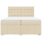 vidaXL Boxspringbett mit Matratze Creme 200x200 cm Stoff vidaXL Boxspringbett mit Matratze Creme 200x200 cm Stoff