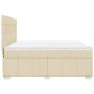 vidaXL Boxspringbett mit Matratze Creme 200x200 cm Stoff vidaXL Boxspringbett mit Matratze Creme 200x200 cm Stoff