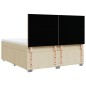 vidaXL Boxspringbett mit Matratze Creme 200x200 cm Stoff vidaXL Boxspringbett mit Matratze Creme 200x200 cm Stoff