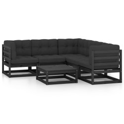 6-tlg. Garten-Lounge-Set mit Kissen Kiefer Massivholz