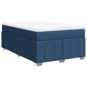 vidaXL Boxspringbett mit Matratze Blau 120x200 cm Stoff