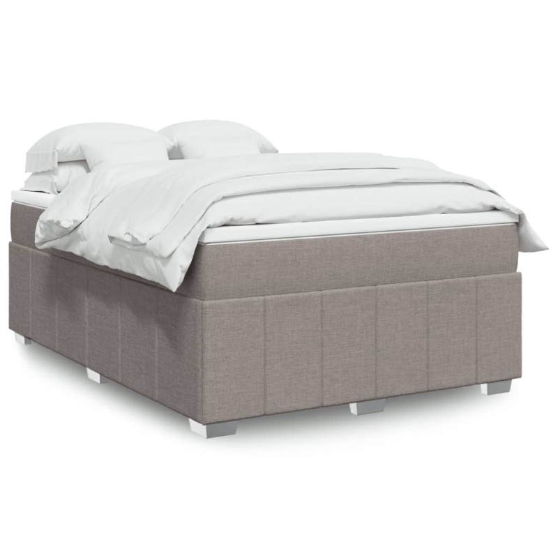 vidaXL Boxspringbett mit Matratze Taupe 140x200 cm Stoff vidaXL Boxspringbett mit Matratze Taupe 140x200 cm Stoff