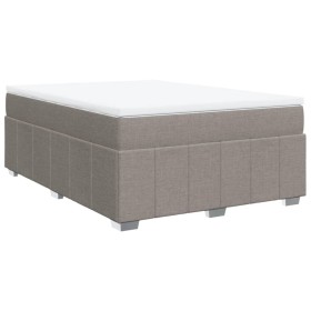 vidaXL Boxspringbett mit Matratze Taupe 140x200 cm Stoff