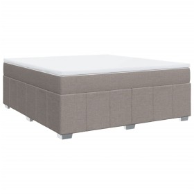 vidaXL Boxspringbett mit Matratze Taupe 180x200 cm Stoff
