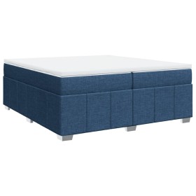 vidaXL Boxspringbett mit Matratze Blau 200x200 cm Stoff