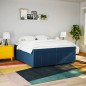 vidaXL Boxspringbett mit Matratze Blau 200x200 cm Stoff vidaXL Boxspringbett mit Matratze Blau 200x200 cm Stoff