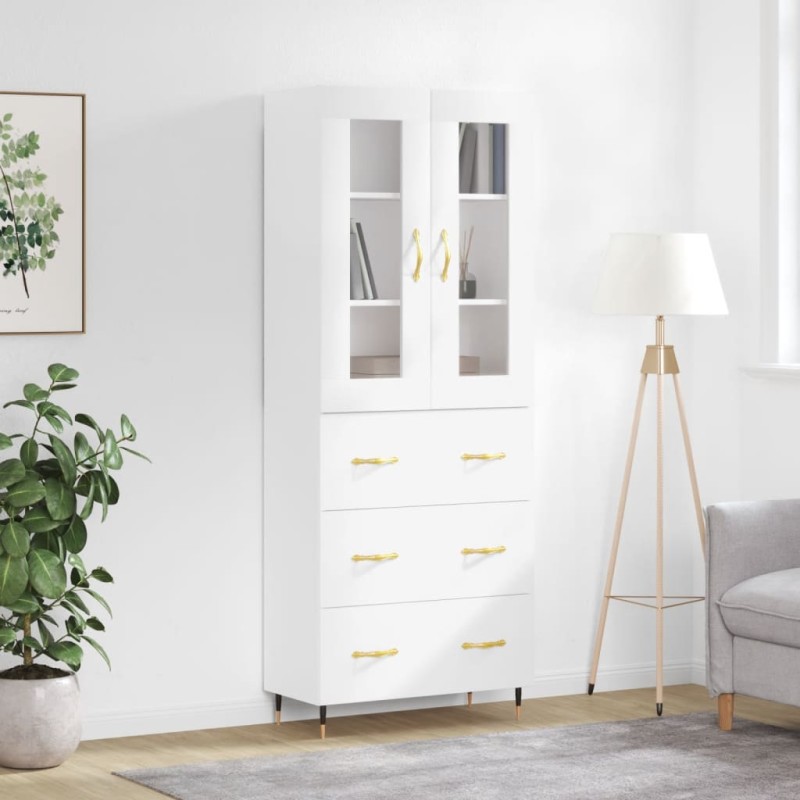 vidaXL Highboard Weiß 69,5x34x180 cm Holzwerkstoff vidaXL Highboard Weiß 69,5x34x180 cm Holzwerkstoff