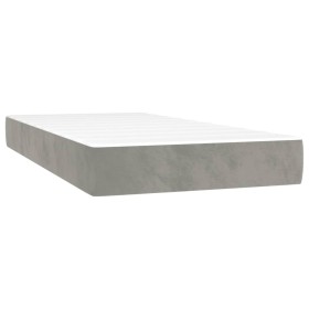vidaXL Taschenfederkernmatratze Hellgrau 90x210x20 cm Samt