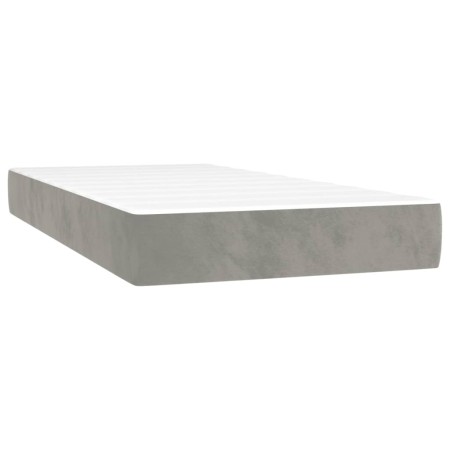 vidaXL Taschenfederkernmatratze Hellgrau 90x210x20 cm Samt
