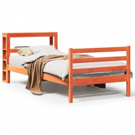vidaXL Massivholzbett ohne Matratze Wachsbraun 75x190 cm Kiefernholz