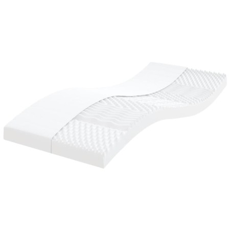 vidaXL Schaumstoffmatratze Weiß 100x210 cm 7-Zonen Härtegrad 20 ILD