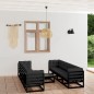 9-tlg. Garten-Lounge-Set mit Kissen Massivholz Kiefer 9-tlg. Garten-Lounge-Set mit Kissen Massivholz Kiefer
