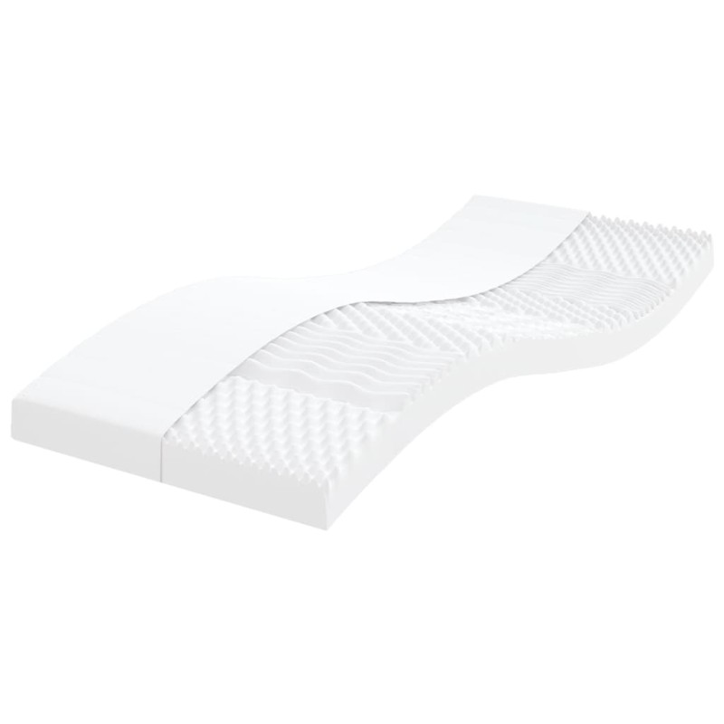 vidaXL Schaumstoffmatratze Weiß 90x220 cm 7-Zonen Härtegrad 20 ILD vidaXL Schaumstoffmatratze Weiß 90x220 cm 7-Zonen Härtegrad 20 ILD