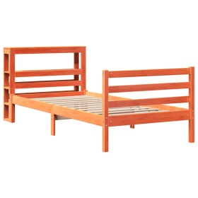 vidaXL Massivholzbett ohne Matratze Wachsbraun 90x200 Kiefernholz