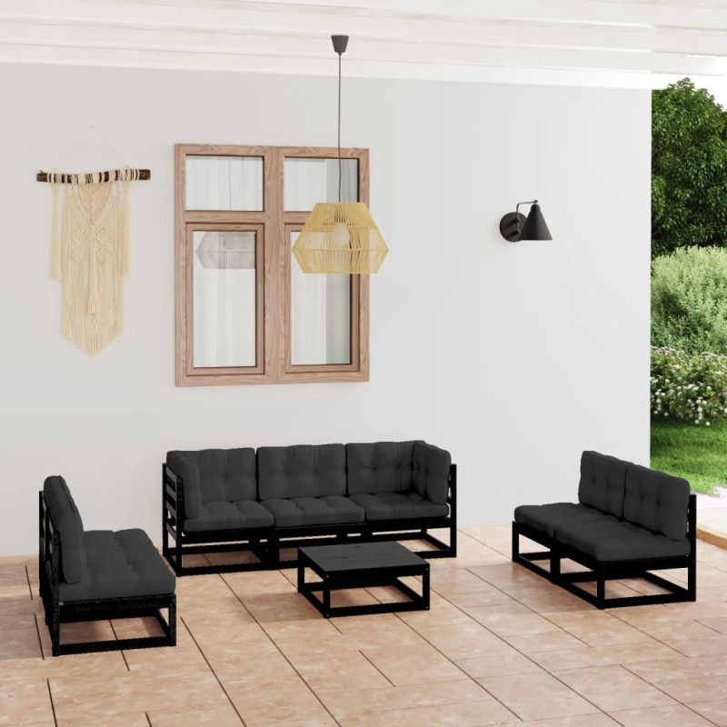 vidaXL 8-tlg. Garten-Lounge-Set mit Kissen Kiefer Massivholz vidaXL 8-tlg. Garten-Lounge-Set mit Kissen Kiefer Massivholz