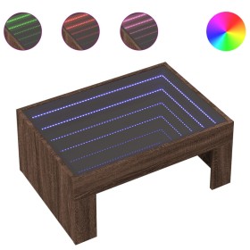 vidaXL Couchtisch mit Infinity-LED Braun Eichen-Optik 70x50x30 cm