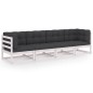 vidaXL 4-Sitzer-Gartensofa mit Kissen Kiefer Massivholz vidaXL 4-Sitzer-Gartensofa mit Kissen Kiefer Massivholz