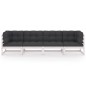 vidaXL 4-Sitzer-Gartensofa mit Kissen Kiefer Massivholz vidaXL 4-Sitzer-Gartensofa mit Kissen Kiefer Massivholz