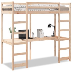 vidaXL Hochbett ohne Matratze 80x200 cm Massivholz Kiefer