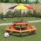 vidaXL Picknicktisch mit Bänken für 6 Kinder Sechseckig Tannenholz vidaXL Picknicktisch mit Bänken für 6 Kinder Sechseckig Tannenholz