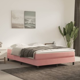 vidaXL Taschenfederkernmatratze Rosa 140x210x20 cm Samt