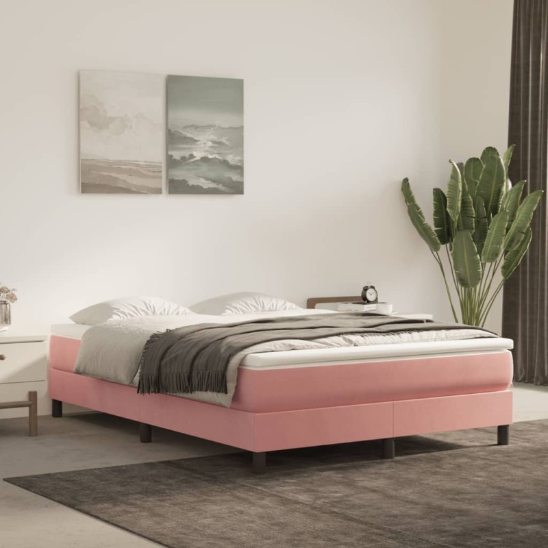 vidaXL Taschenfederkernmatratze Rosa 140x210x20 cm Samt vidaXL Taschenfederkernmatratze Rosa 140x210x20 cm Samt