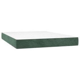 vidaXL Taschenfederkernmatratze Dunkelgrün 140x210x20 cm Samt