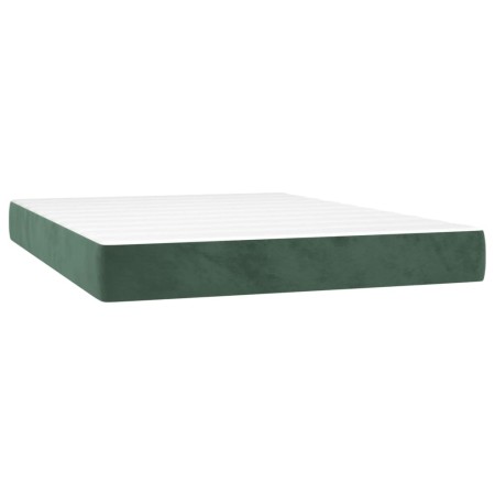 vidaXL Taschenfederkernmatratze Dunkelgrün 140x210x20 cm Samt